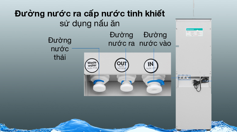 Cúc đầu chờ ra nước tinh khiết - Máy lọc nước RO Korihome K-PRO WPK-G61 10 lõi