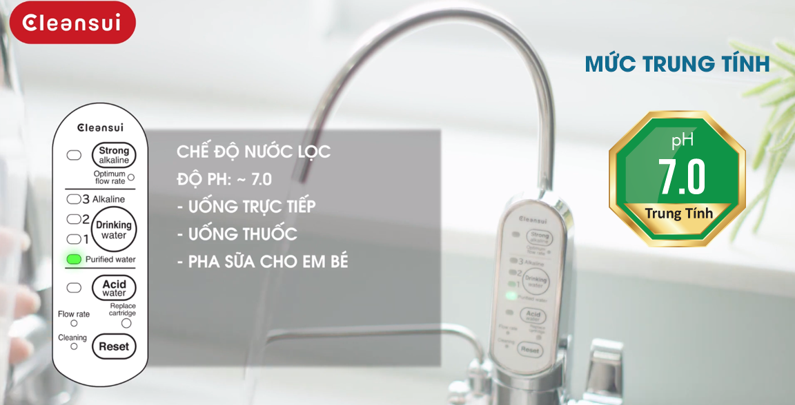 Nước trung tính từ may lọc nươc điện giải Cleansui EU301