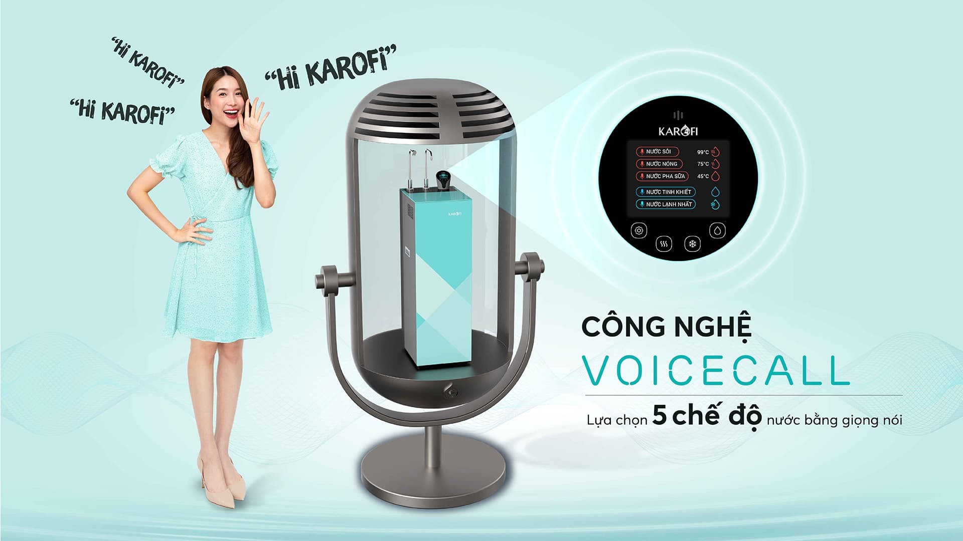 Máy lọc nước nóng lạnh Karofi KAD-N91 - Điều khiển giọng nói