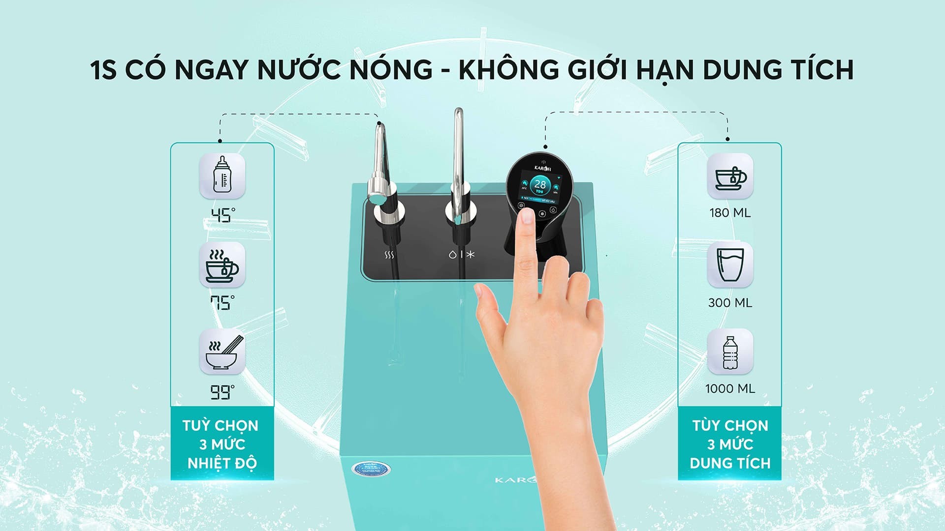 Máy lọc nước nóng lạnh Karofi KAD-N91 - Điều khiển giọng nói