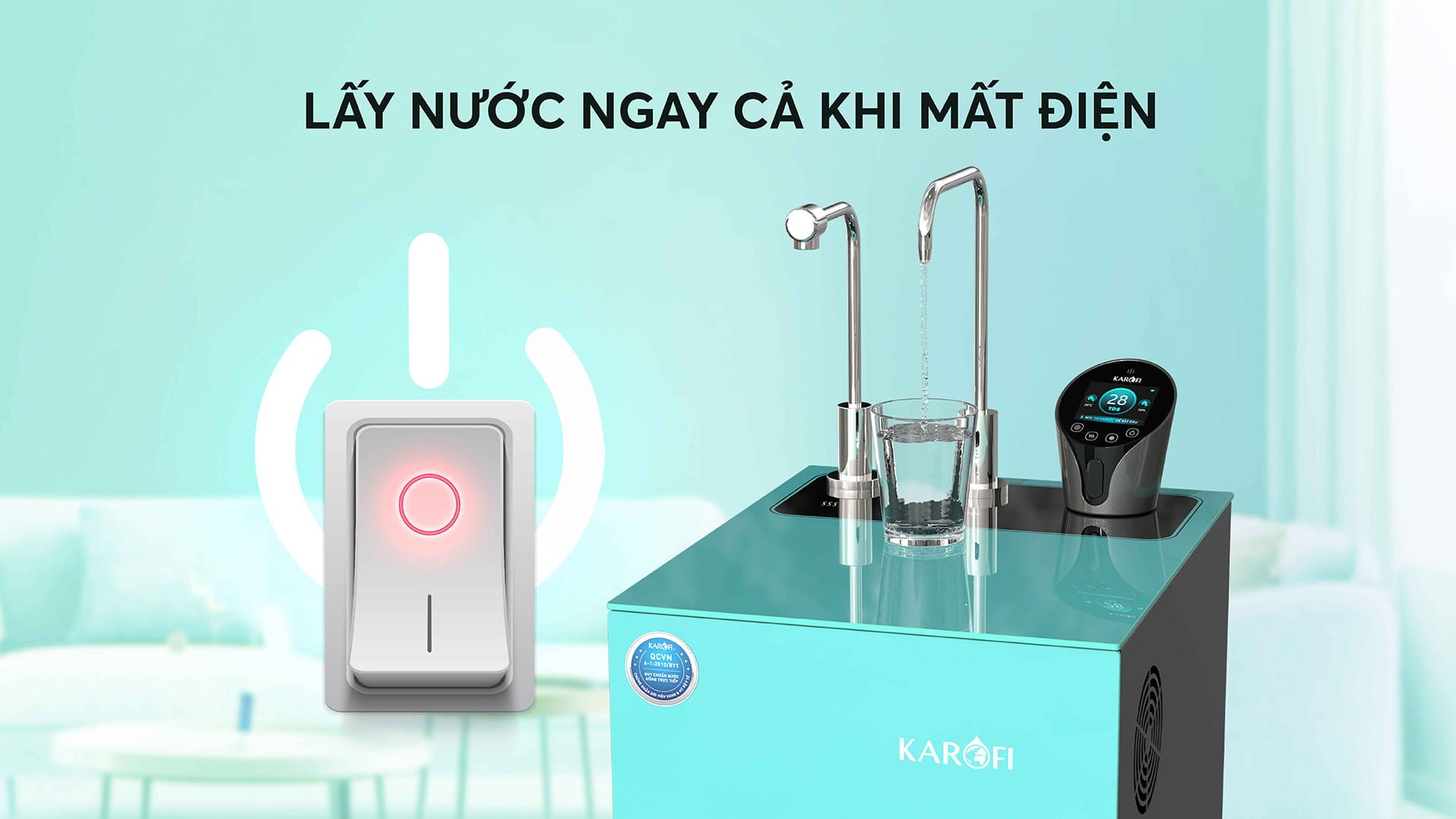 Máy lọc nước nóng lạnh Karofi KAD-N91 - Điều khiển giọng nói