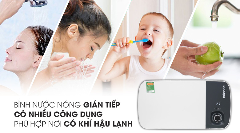 Bình nước nóng Atlantic SWH 20H M-3 NEO PLUS 823019 có cơ chế làm nóng gián tiếp