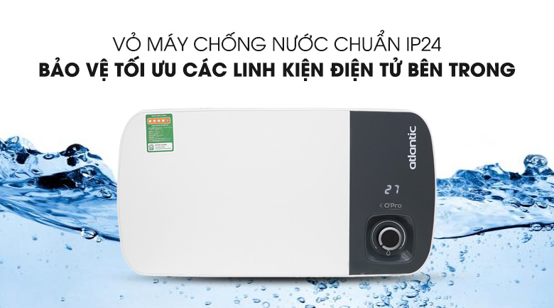 Vỏ bình nước nóng Atlantic đạt chuẩn chống nước IP24