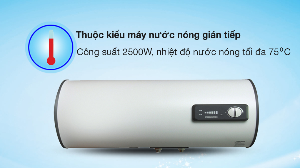 Bình nóng lạnh gián tiếp Stiebel Eltron 100 lít ESH 100 H Plus T-VN - Thuộc kiểu máy nước nóng gián tiếp, công suất làm nóng 2500W, cho nhiệt độ nước tối đa 75 độ C