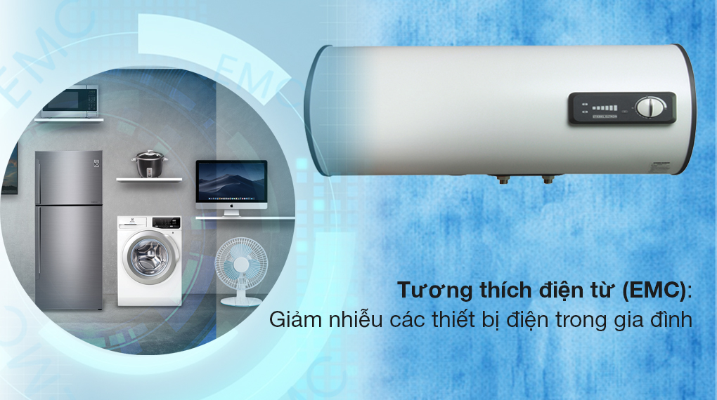 Bình nóng lạnh gián tiếp Stiebel Eltron 100 lít ESH 100 H Plus T-VN - Có khả năng tương thích điện từ (EMC) giúp giảm nhiễu điện từ các thiết bị điện trong nhà 