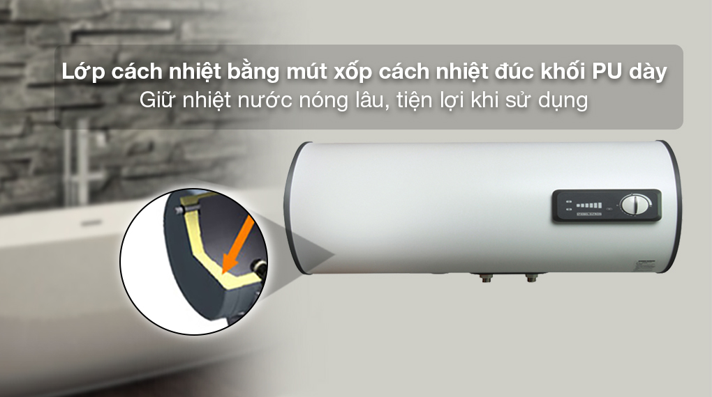 Bình nóng lạnh gián tiếp Stiebel Eltron 25 lít ESH 25 H Plus T-VN - Lớp cách nhiệt bằng mút xốp cách nhiệt đúc khối PU cực dày giữ nhiệt nước lâu 