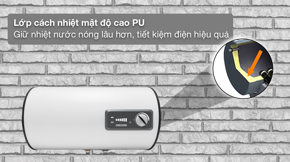 Máy nước nóng gián tiếp Stiebel Eltron 80 lít ESH 80 H Plus T-VN - Lớp cách nhiệt mật độ cao PU giúp duy trì nhiệt độ nước nóng lâu hơn 