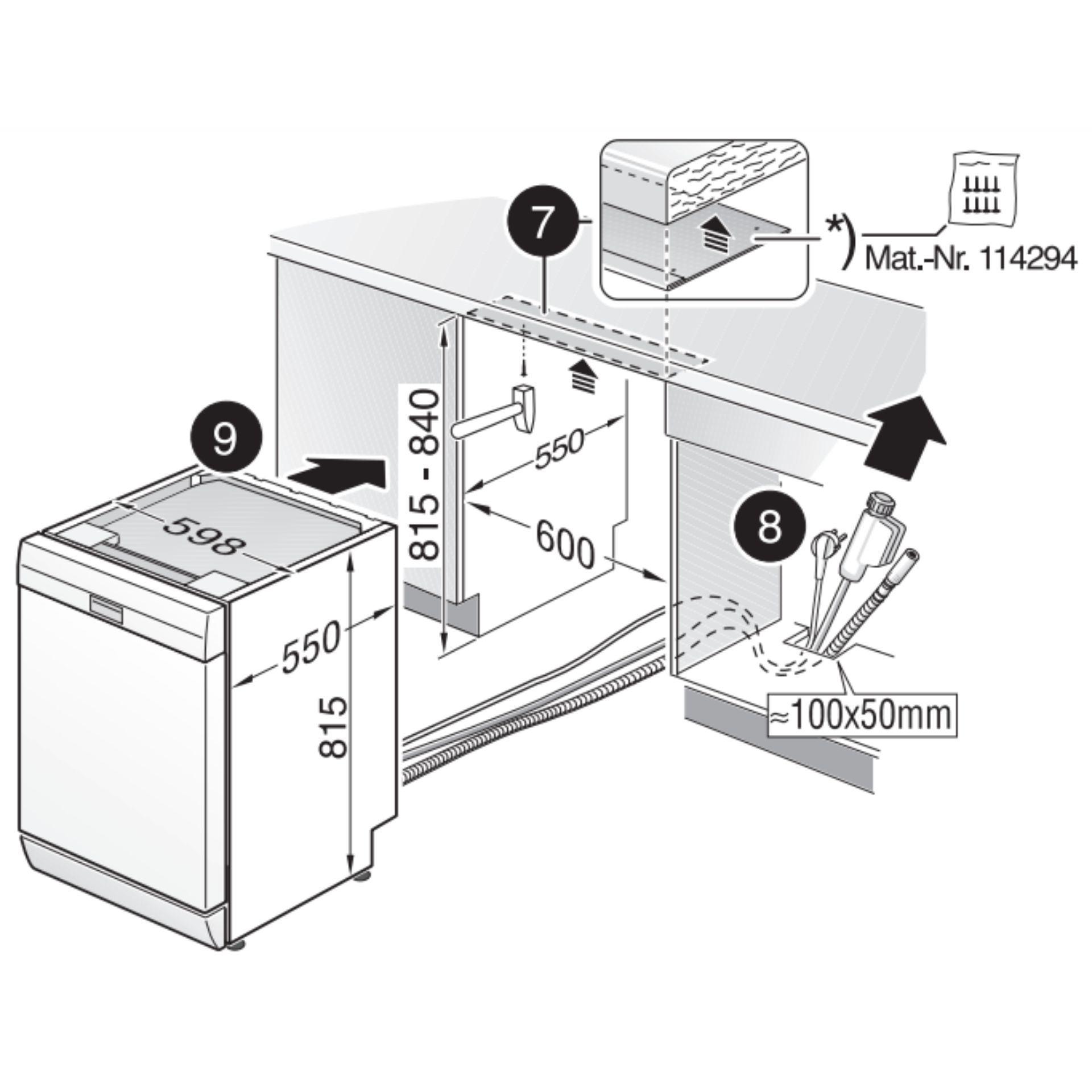 Bản vẽ kích thước máy rửa chén Bosch SMS6ZCI16E