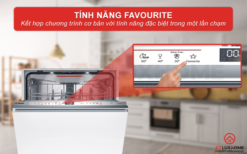 Kết hợp chương trình cơ bản với tính năng đặc biệt nhờ nút nhấn Favourite