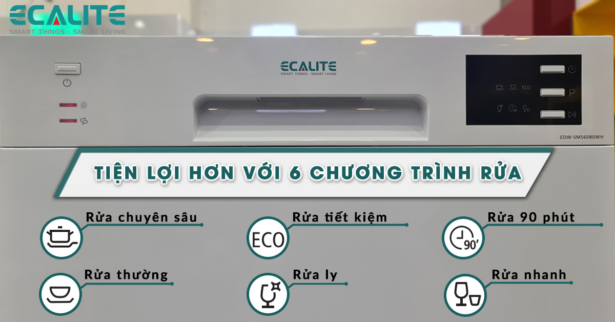 EDW-SMS6080WH có 6 chức năng rửa tiện lợi