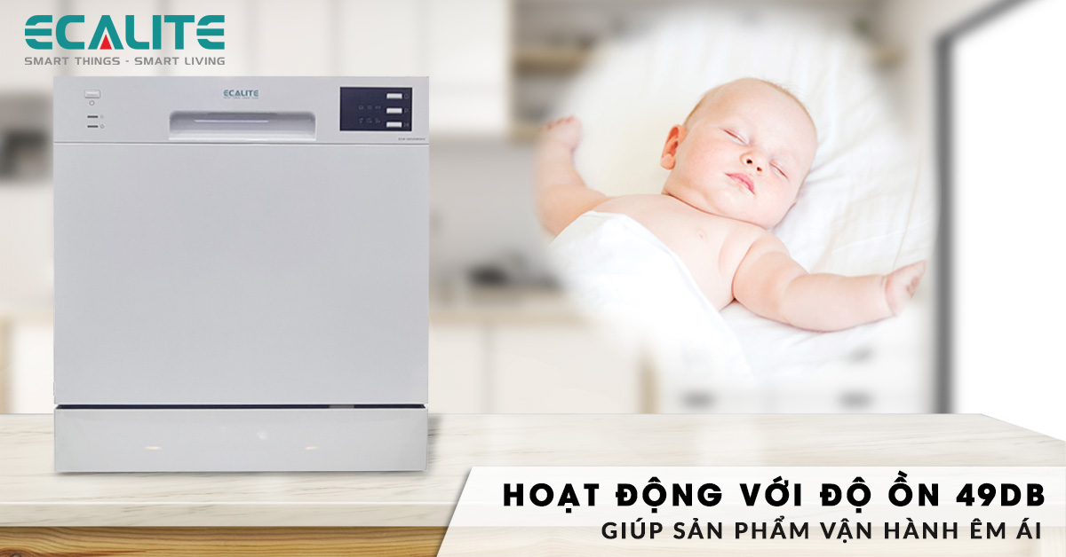 Máy hoạt động êm ái với độ ồn 49db