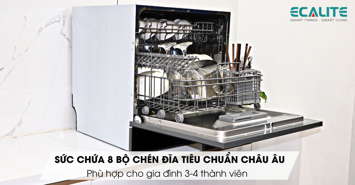 Máy rửa bát EDW-UF6080BL dung tích 8 bộ