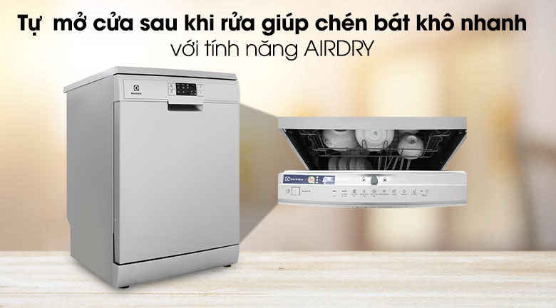 Tự động mở cửa ở cuối chu kì rửa - Máy rửa chén Electrolux ESF5512LOX 1950W