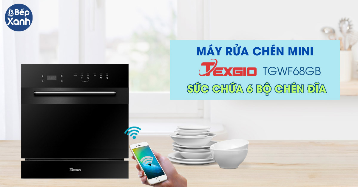 Máy rửa chén mini Texgio TGWF68GB