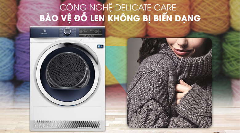 Bảo vệ đồ len không bị biến dạng nhờ công nghê Delicate Care