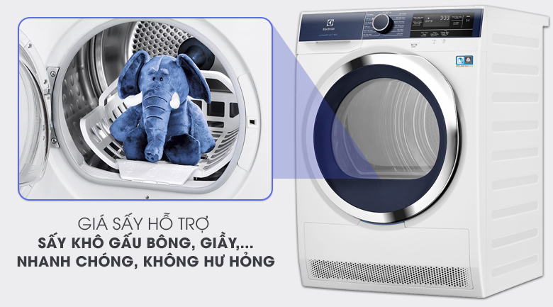 Máy sấy Electrolux EDH903BEWA trang bị thêm giá sấy vô cùng tiện lợi