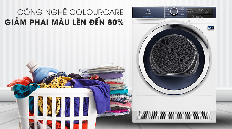 Máy sấy Electrolux EDC804CEWA - chống phai màu