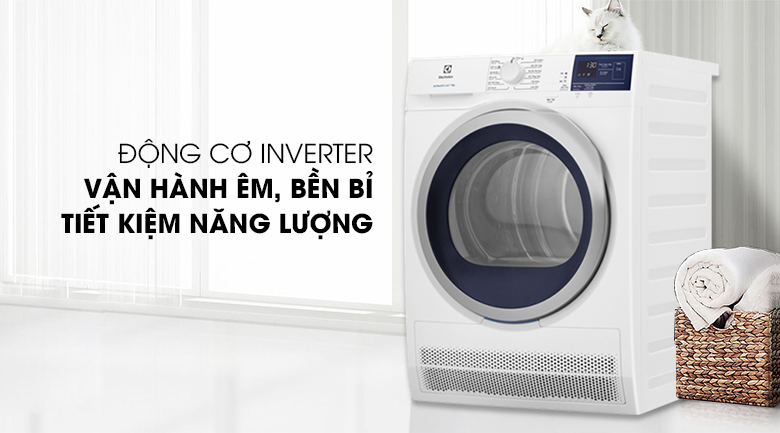 Máy sấy Electrolux 8 Kg EDC804CEWA - Động cơ Inverter tiết kiệm điện