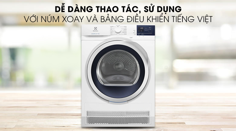 Máy sấy Electrolux 8 Kg EDC804CEWA - Dễ dàng thao tác với bảng điều khiển tiếng việt