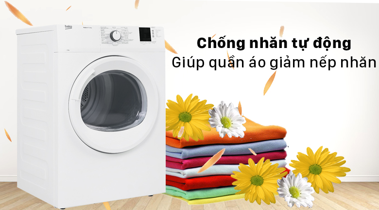 Máy sấy thông hơi Beko 8 Kg DA8112RX0W - Giảm bớt các nếp nhăn trên quần áo khi sấy