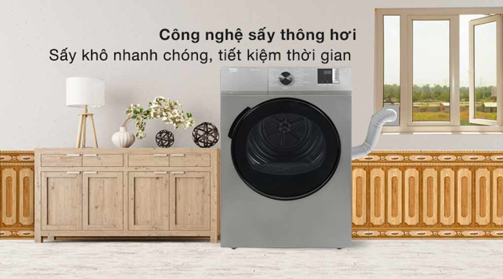 Máy sấy thông hơi Beko 9 kg DA9112RX0MB - Máy sấy thông hơi