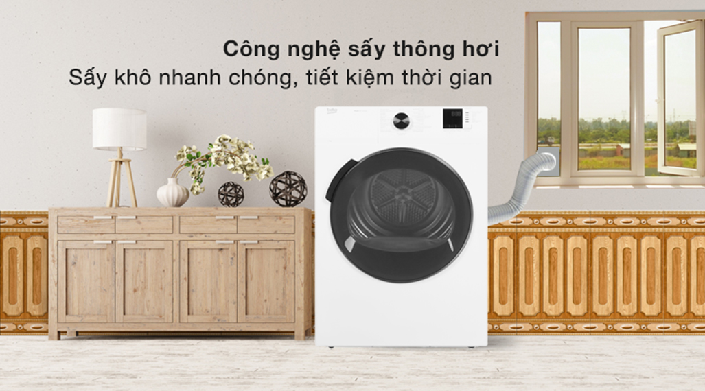 Máy sấy thông hơi Beko 9 kg DA9112RX0WB - Máy sấy thông hơi