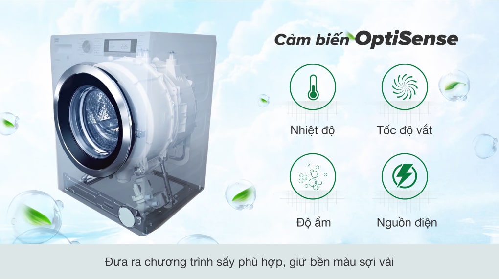 Máy sấy thông hơi Beko 9 kg DA9112RX0WB - Cảm biến Optisense