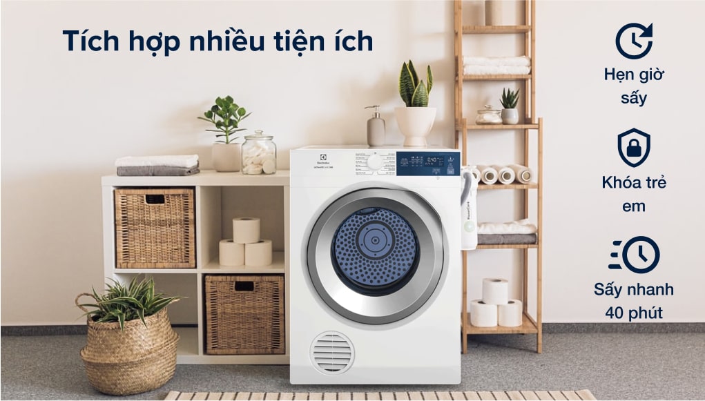 Máy sấy thông hơi Electrolux 8.5 kg EDS854J3WB - Tích hợp nhiều tiện ích