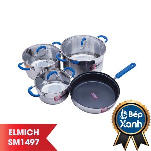 BỘ NỒI 3 CHIẾC CỠ 18CM, 22CM, 26CM VÀ 1 CHẢO INOX SMARTCOOK CỠ 26CM SM1497