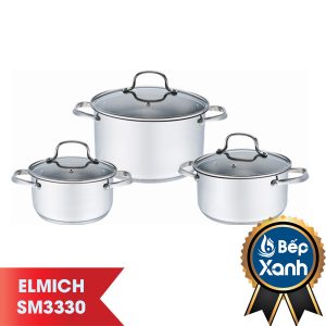 BỘ NỒI INOX SMARTCOOK 3 CHIẾC CỠ 18CM, 20CM, 24CM SM3330