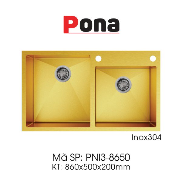 Bồn Rửa Chén 2 Hố INOX304 Pona PNI3-8650