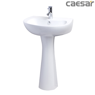 Chậu rửa Lavabo treo tường Caesar L2155 + Chân đứng P2440