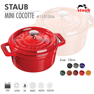 Nồi gang tròn Staub 10 cm – Màu đỏ cherry