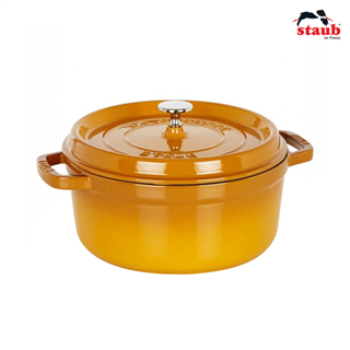 Nồi gang tròn Staub 22 cm – Màu vàng mù tạt