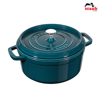 Nồi gang tròn Staub 26 cm – Màu xanh ngọc Grade B