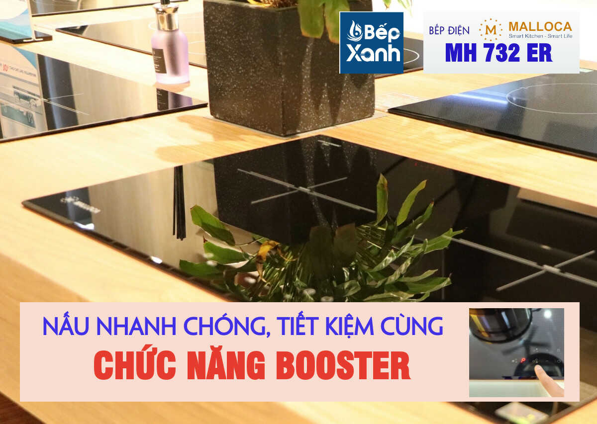 chức năng booster trong bếp từ malloca