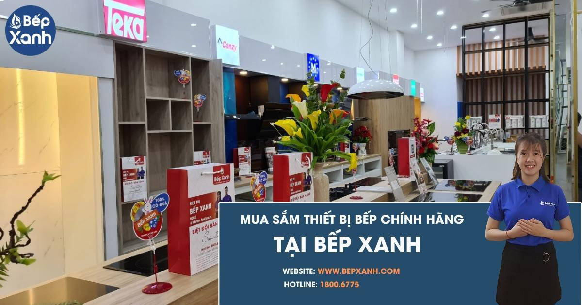 mua bếp gas kết hợp lò nướng chính hãng tại bếp xanh