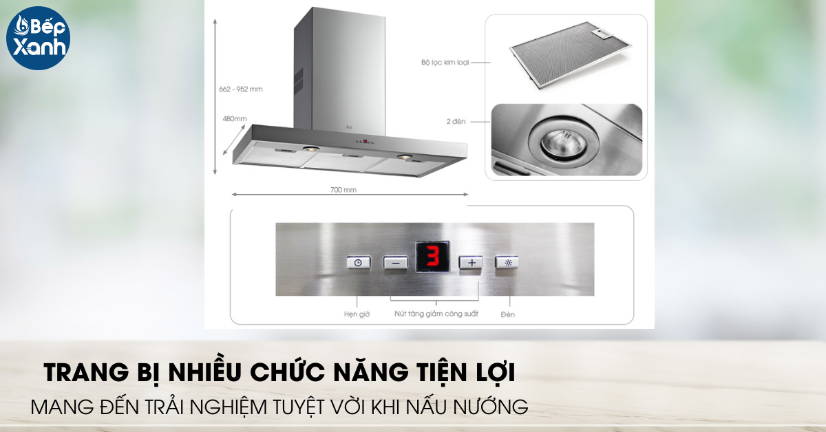 Máy hút mùi Teka trang bị nhiều chức năng