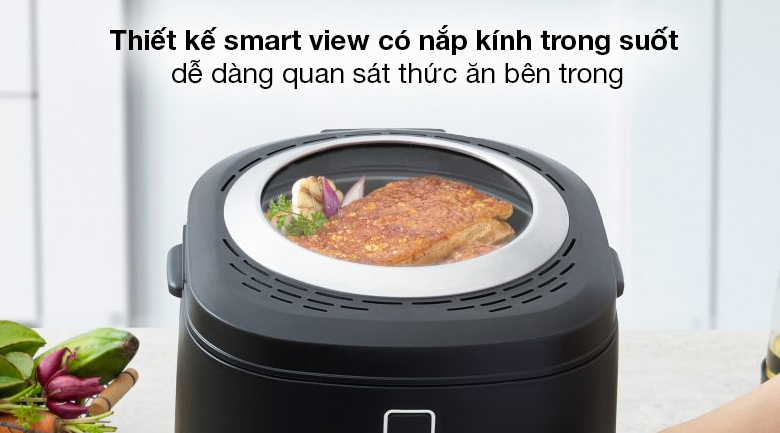 Nồi chiên không dầu Dreamer DF-S40B 3 lít - Thiết kế smart view độc quyền có nắp kính trong suốt