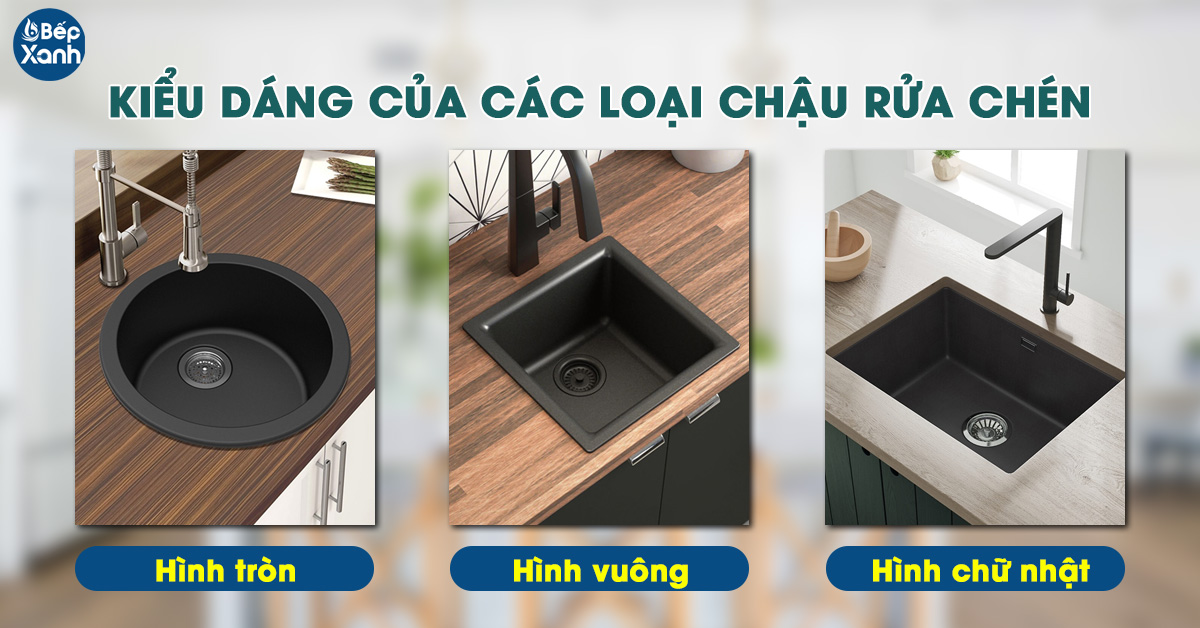 Phân loại theo kiểu dáng chậu rửa