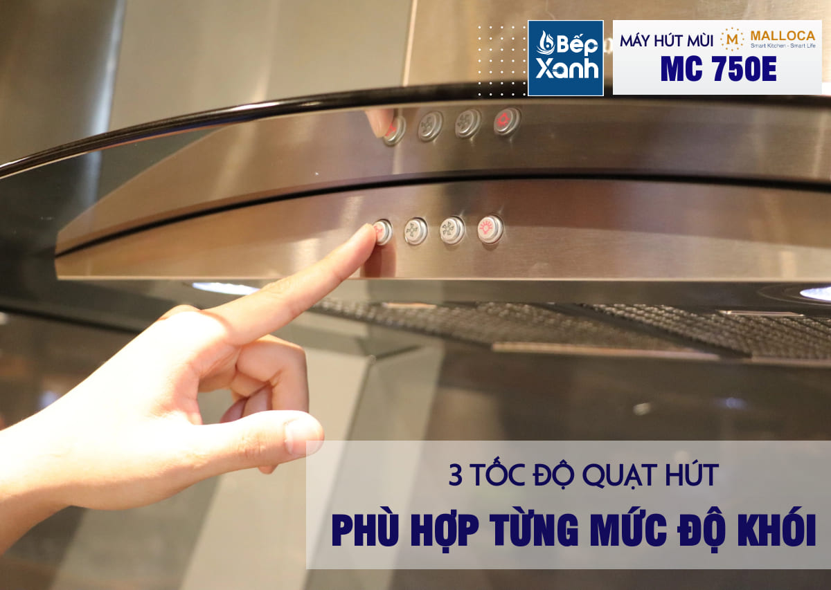 3 tốc độ quạt hút