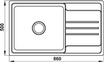 Chậu inox Hafele HS20-SSN1S60 / 1 Hộc rửa, có bàn chờ, Mã số 567.20.266