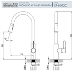 Vòi rửa chén nóng lạnh Kitchen Mixer Ecalite EF-H012C