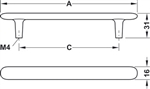 Tay Nắm Tủ Màu Đen Hafele 106.70.102