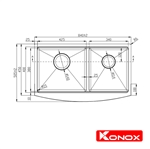 Chậu Rửa Chén 2 Hộc Apron sink Konox KN8450DA