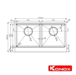 Chậu Rửa Chén 2 Hộc Topmount sink Konox KN8850TD