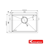 Chậu Rửa Chén Đơn Undermount sink Konox KN5444SU