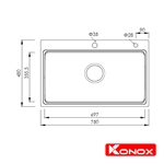 Chậu Rửa Chén Đơn European Konox KN7548SO