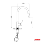 Vòi Rửa Chén Dây Rút Konox KN1900