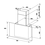 Máy hút mùi áp tường Hafele HH-WVG80E / Kiểu vát nghiêng, Ngang 80cm, mã số 533.86.018